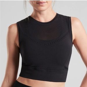 Athleta Pavana L/XL Black Seamless Crop Tank
